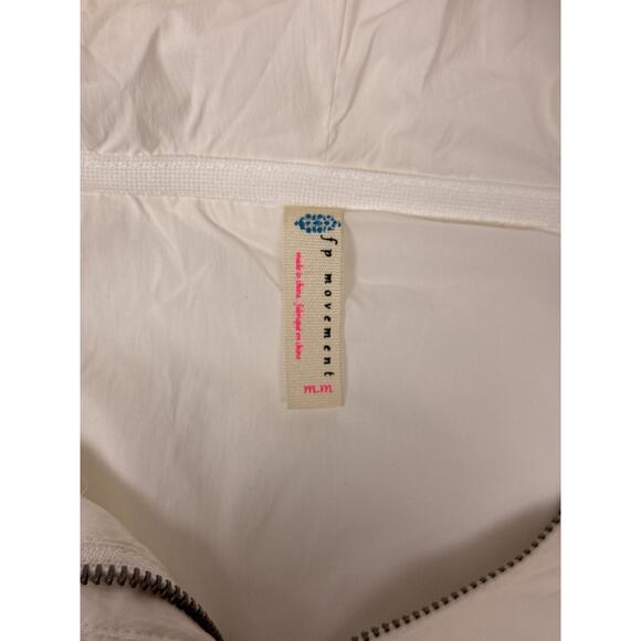 Free People Movement Puffer Vest Medium Womens White Snap Front Hooded - Picture 7 of 8